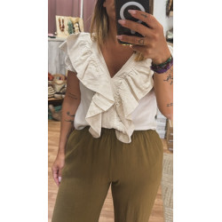 Blusa volante lino
