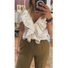 Blusa volante lino