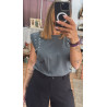 Camiseta hombrera tachuelas