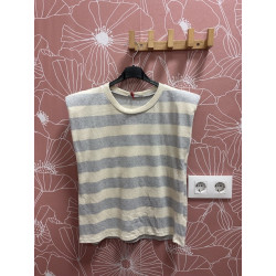 Camiseta hombrera rayas hilo