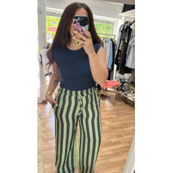 Pantalón de rayas lino