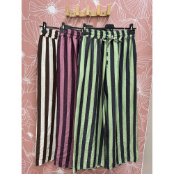 Pantalón de rayas lino