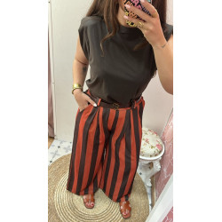 Pantalón rayas cinturón