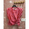 Camiseta rayas frunce