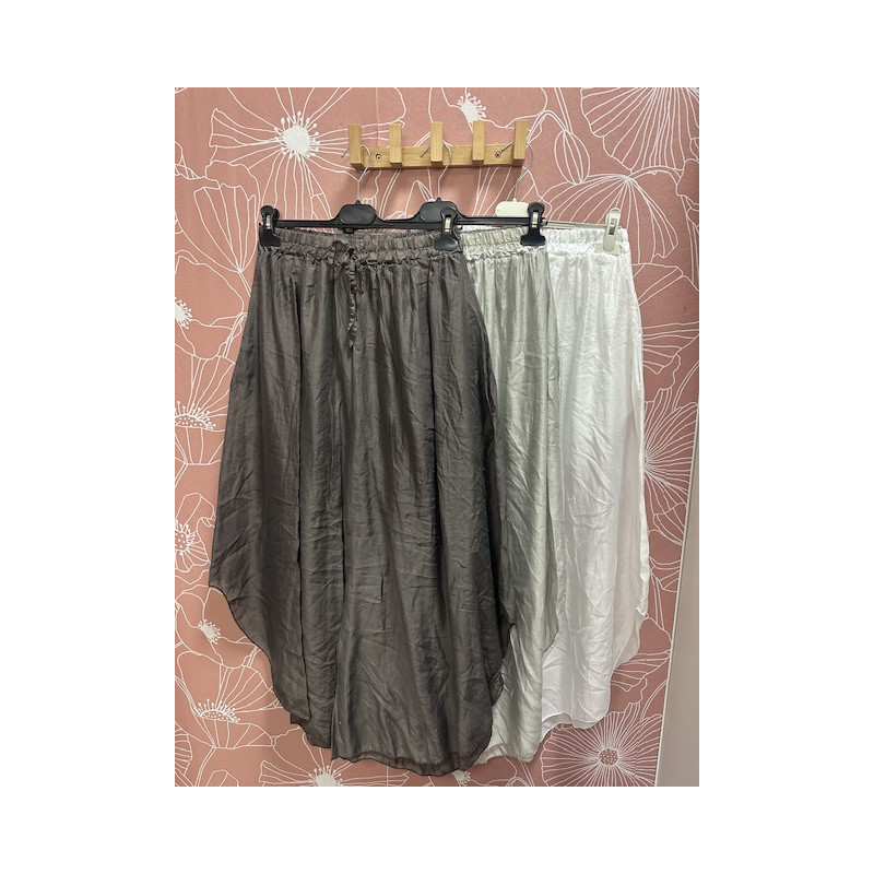 Pantalón semitransparente satinado