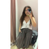 Pantalón semitransparente satinado