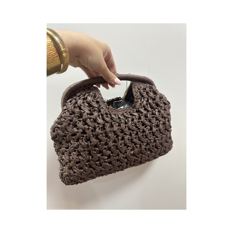 Bolso rafia marron