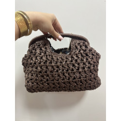 Bolso rafia marron