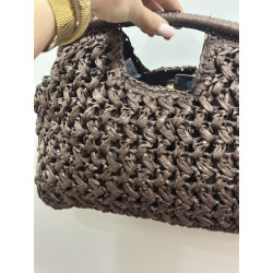 Bolso rafia marron