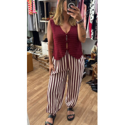 Pantalón bombacho rayas