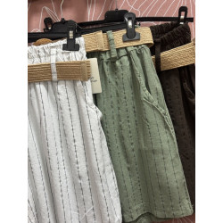 Pantalón lino rayas