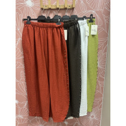Pantalón tachuelas lino