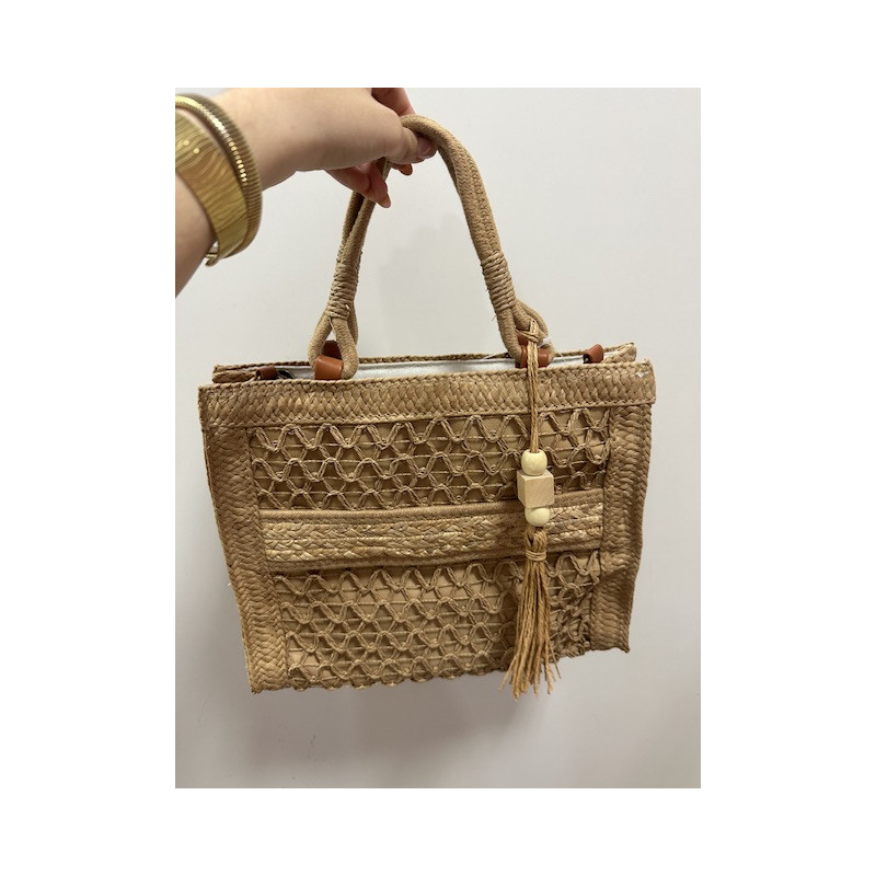 Bolso rafia adorno