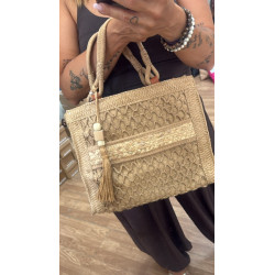 Bolso rafia adorno