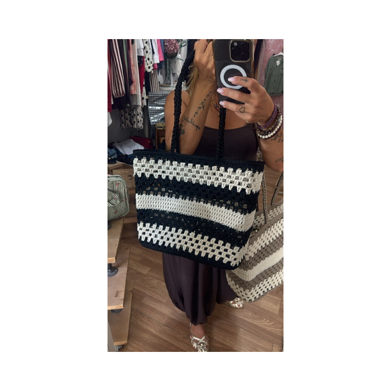 Bolso croché rayas