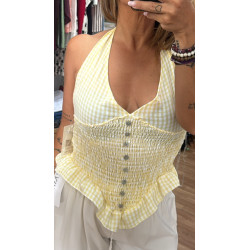 Top vichy botones