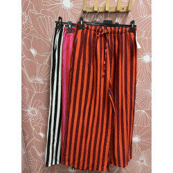 Pantalón rayas lino