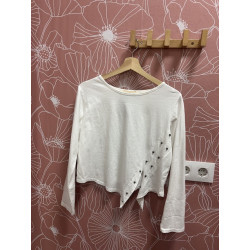 Camiseta asimétrica tachuelas