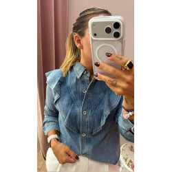 Camisa vaquera volante