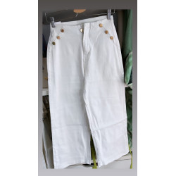 Pantalon botones blanco